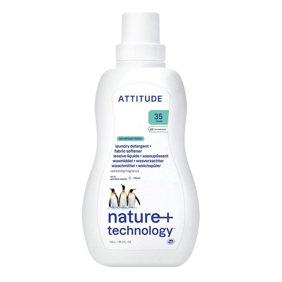 Prací gel a aviváž (2 v 1)  ATTITUDE s vůní Mountain Essentials 1050 ml (35 dávek)