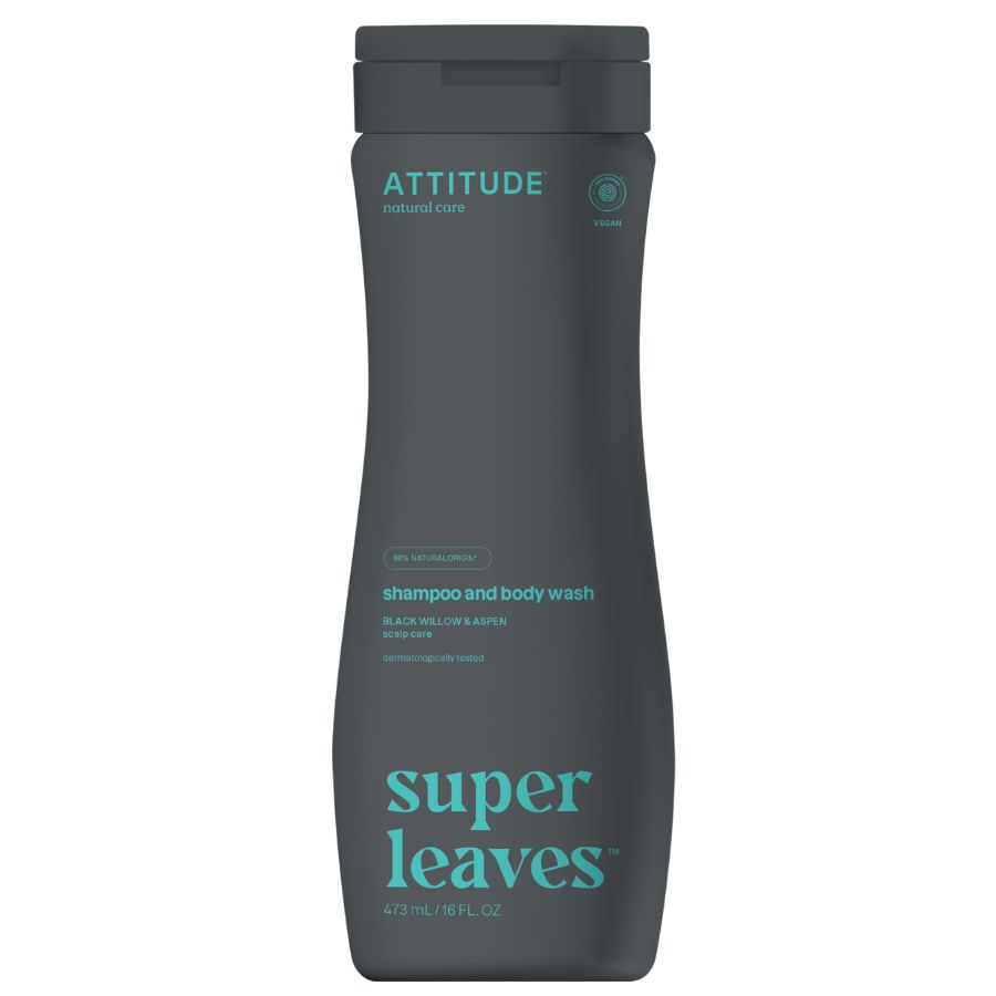 Přírodní pánský šampón & tělové mýdlo (2 v 1) ATTITUDE Super leaves - proti lupům 473 ml