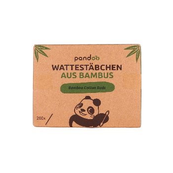 Pandoo Bambusové vatové tyčinky do uší s bio bavlnou 200 ks