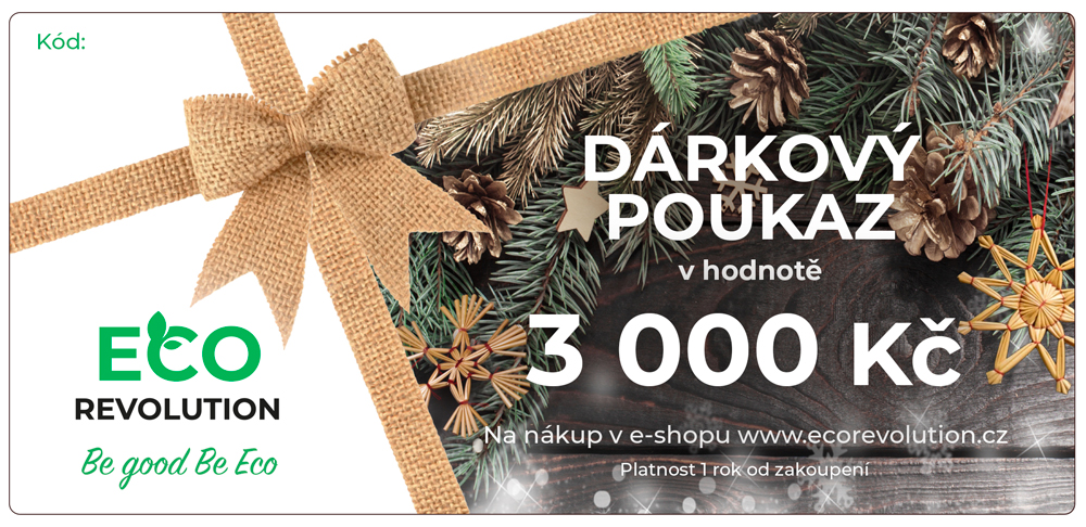 Dárkový poukaz EcoRevolution - 3 000 Kč Varianta poukazu: Elektronický poukaz