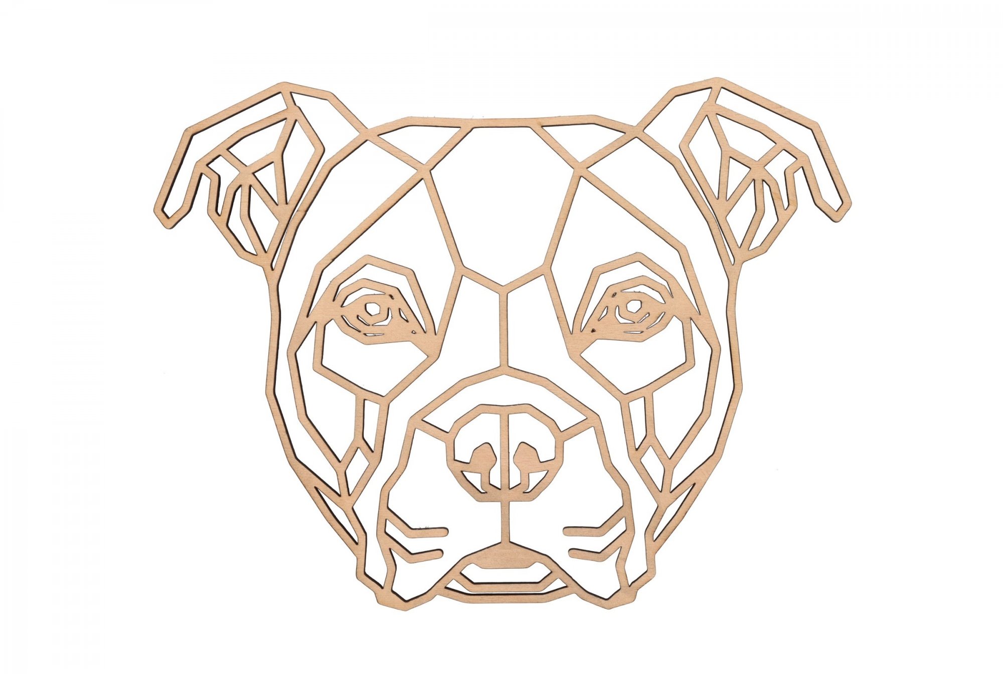 ČistéDřevo Dřevěný geometrický obraz - Stafordširský bulteriér 30 cm