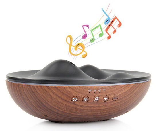 Hütermann reproduktor aroma difuzér BT88 tmavé dřevo s bluetooth ultrazvukový USB, 300ml