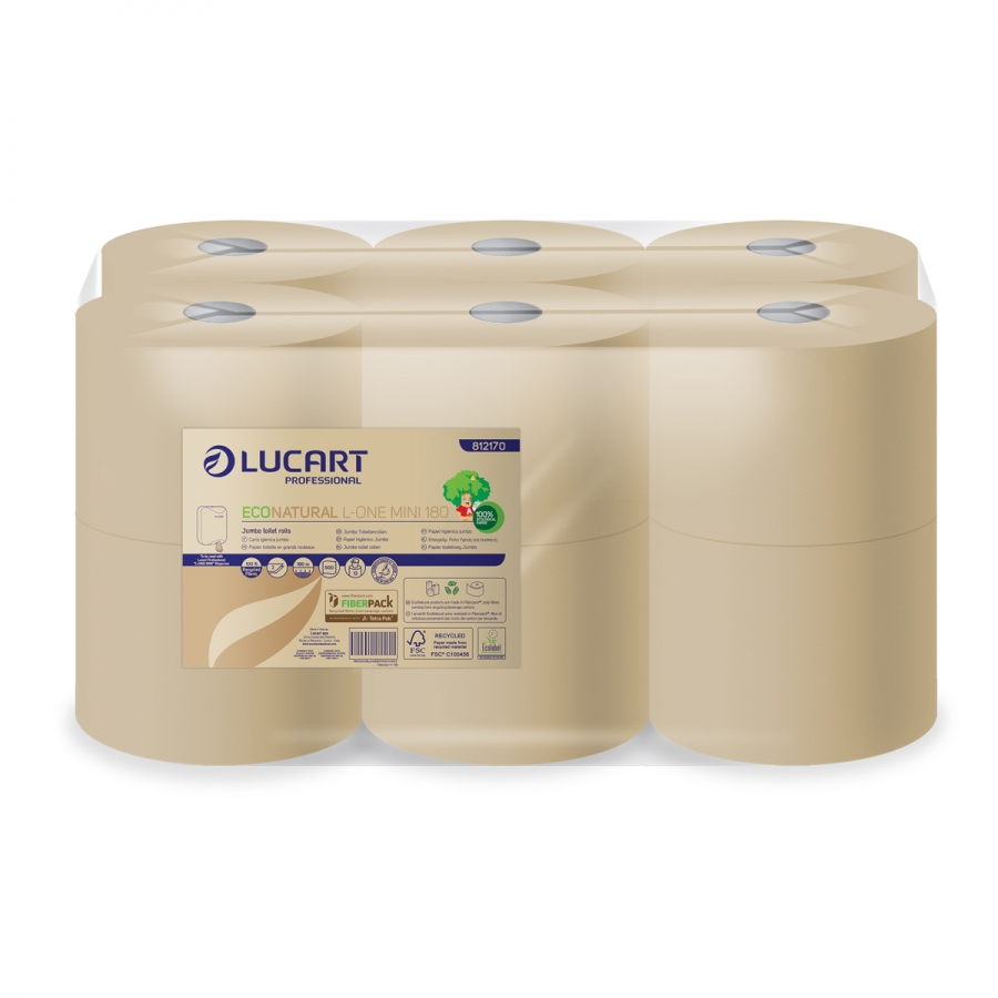 Lucart Professional Lucart EcoNatural L-One Mini 180 - toaletní papír, 12 ks