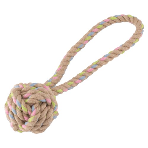 BeCoThings Hračky pro psy, Beco Hemp Rope - Ball on Loop-L