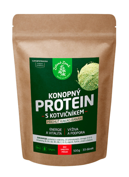 Zelená Země Konopný protein s kotvičníkem 500 g