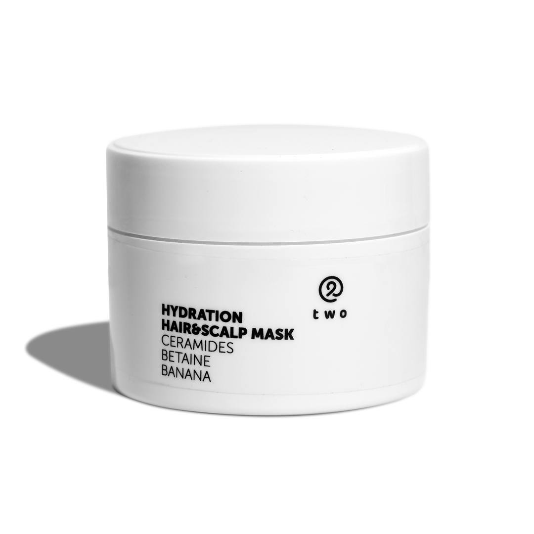 Twocosmetics Hydratační maska na vlasy a pokožku hlavy s ceramidy, betainem a banánovým práškem, 200 ml