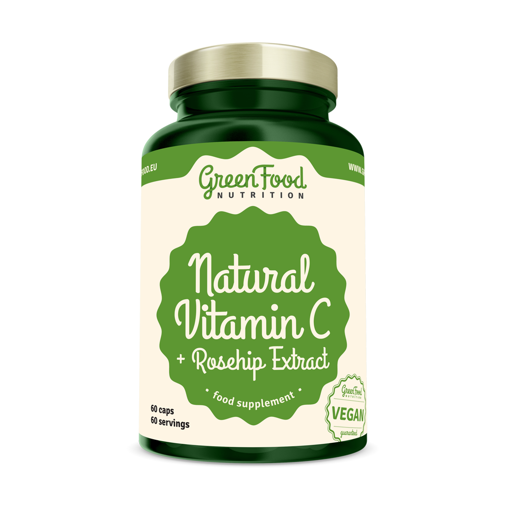 GreenFood Nutrition Vitamin C Acerola + Extrakt ze šípků 60 kapslí