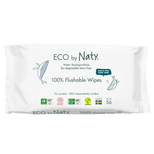 Eco by Naty vlhčené ubrousky bez vůně - splachovatelné (56 ks)
