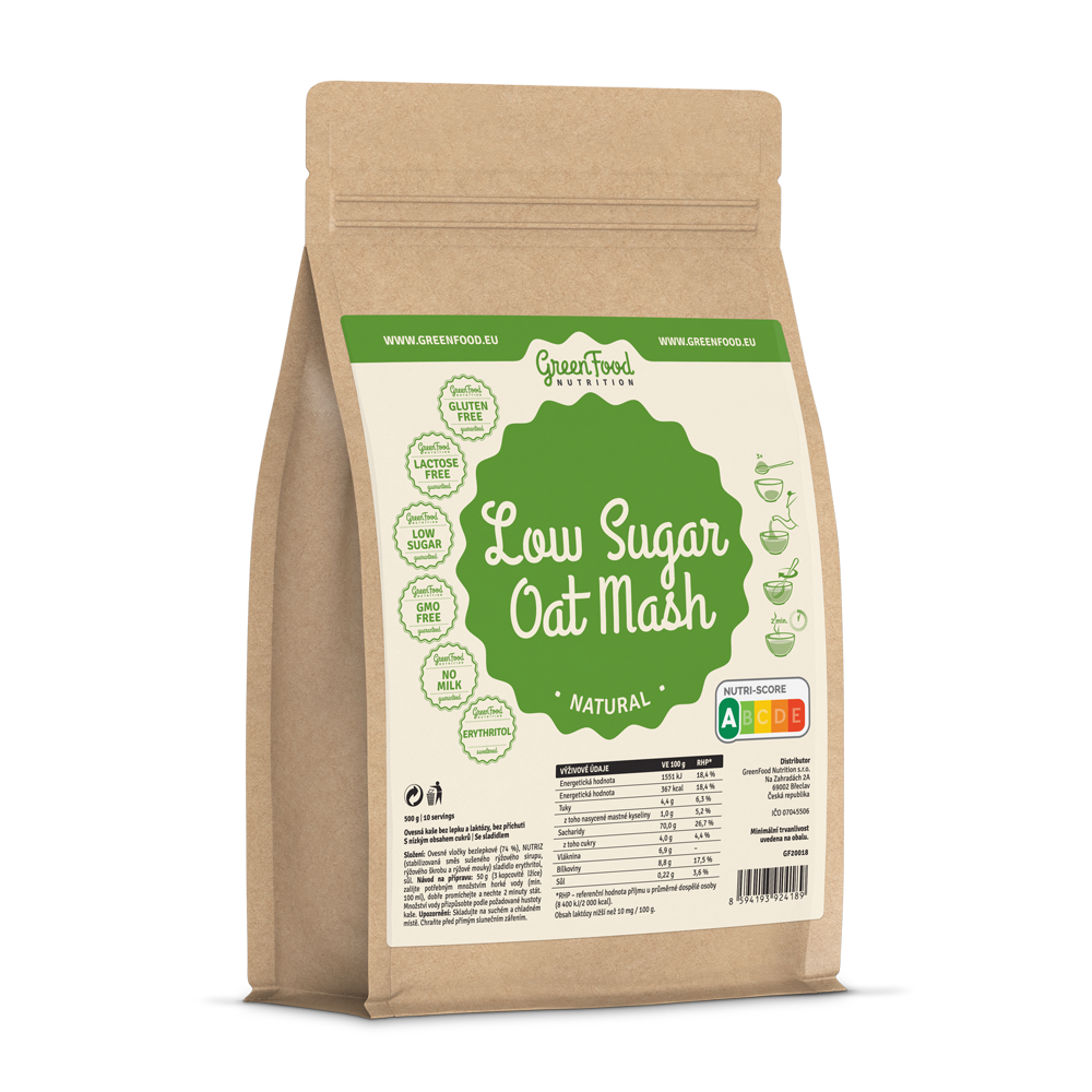 GreenFood Nutrition Ovesná kaše bez lepku a laktózy 500 g příchuť: Kakao
