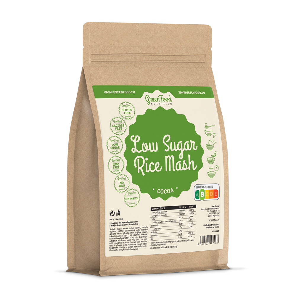GreenFood Nutrition Rýžová kaše bez lepku a laktózy 500 g Příchuť: Natural