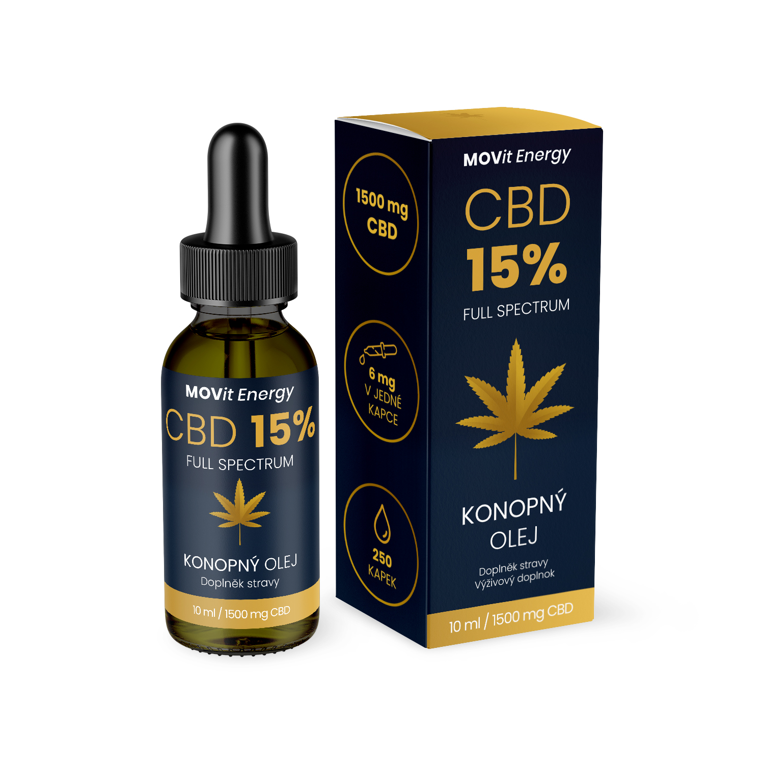 MOVit Energy MOVit CBD 15% Full Spectrum konopný olej, 10 ml