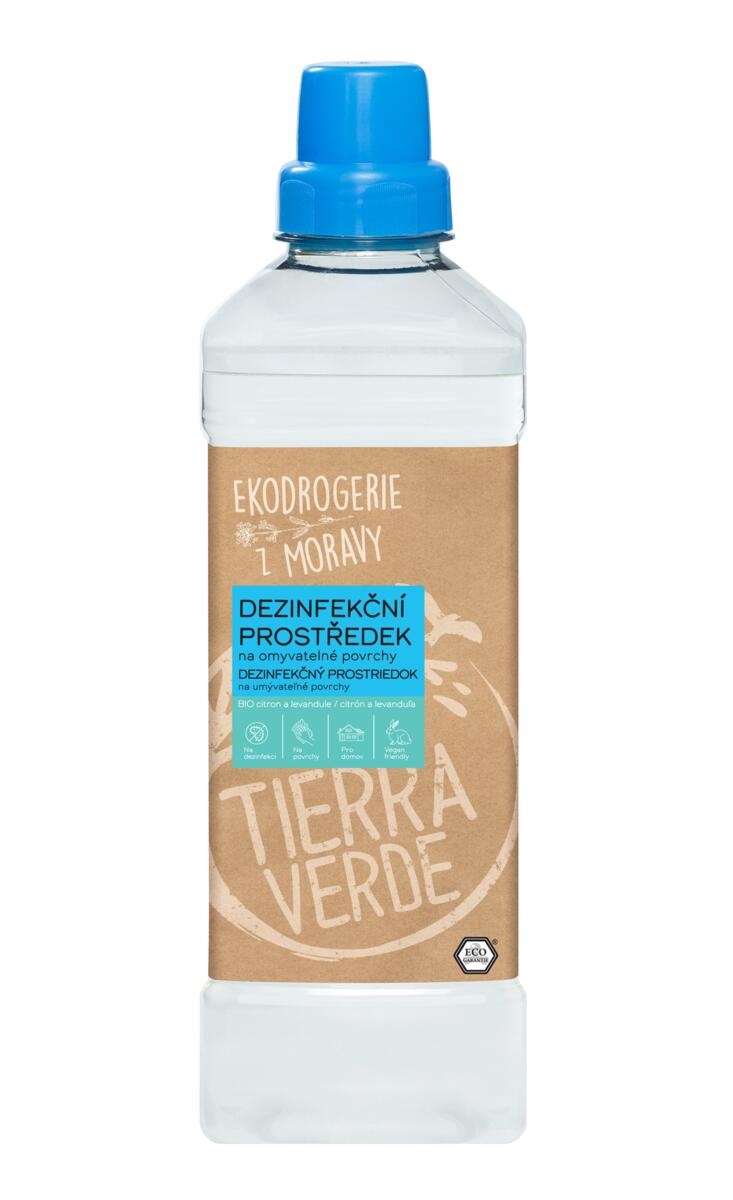 Tierra Verde – Dezinfekční prostředek na omyvatelné povrchy citron a levandule 1 l