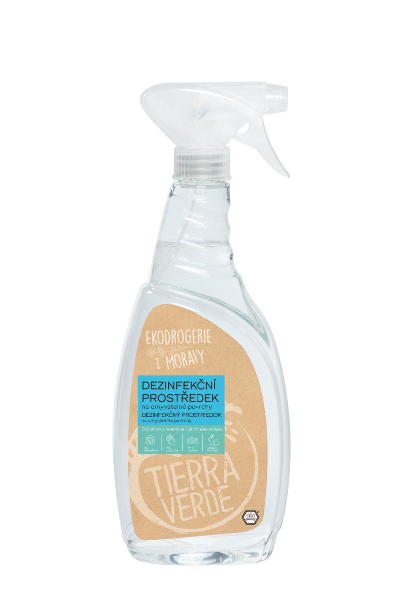 Tierra Verde – Dezinfekční prostředek na omyvatelné povrchy citron a levandule 750 ml