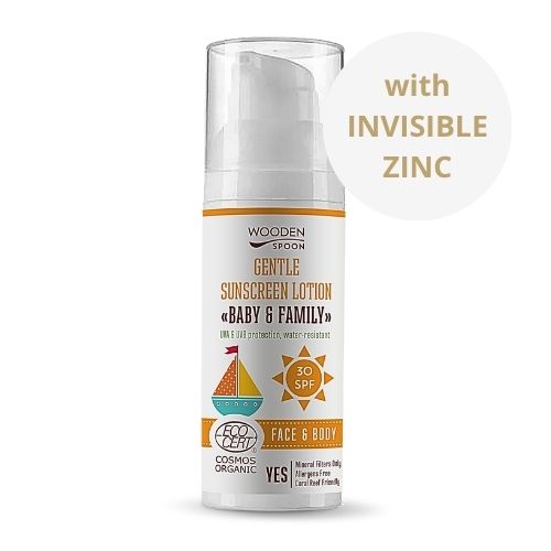 WoodenSpoon Opalovací tělové mléko Baby & Family SPF 30, 50 ml