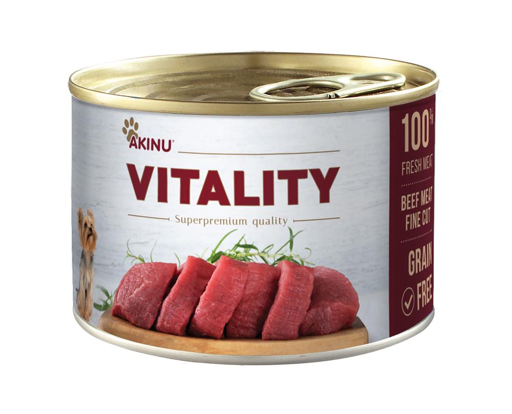Akinu VITALITY hovězí jemně krájené pro psy, 200 g
