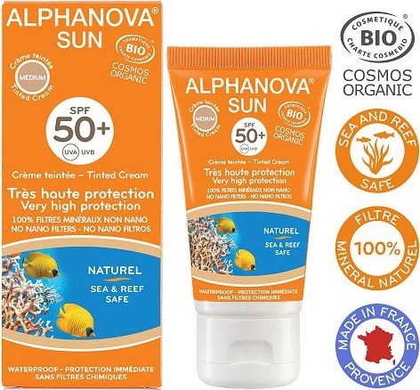 Alphanova SUN Opalovací tónovací krém SPF 50+ 50 g