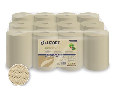 Lucart Professional Lucart Econatural 14 CF mini - papírové utěrky, 58,7m, 12KS