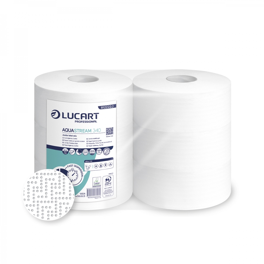 Lucart Professional Lucart Aquastream 340 - toaletní papír 340 m, 6 ks