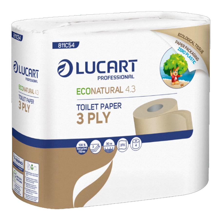 Lucart Professional Lucart Econatural 4.3 - toaletní papír 30 m, 4 ks