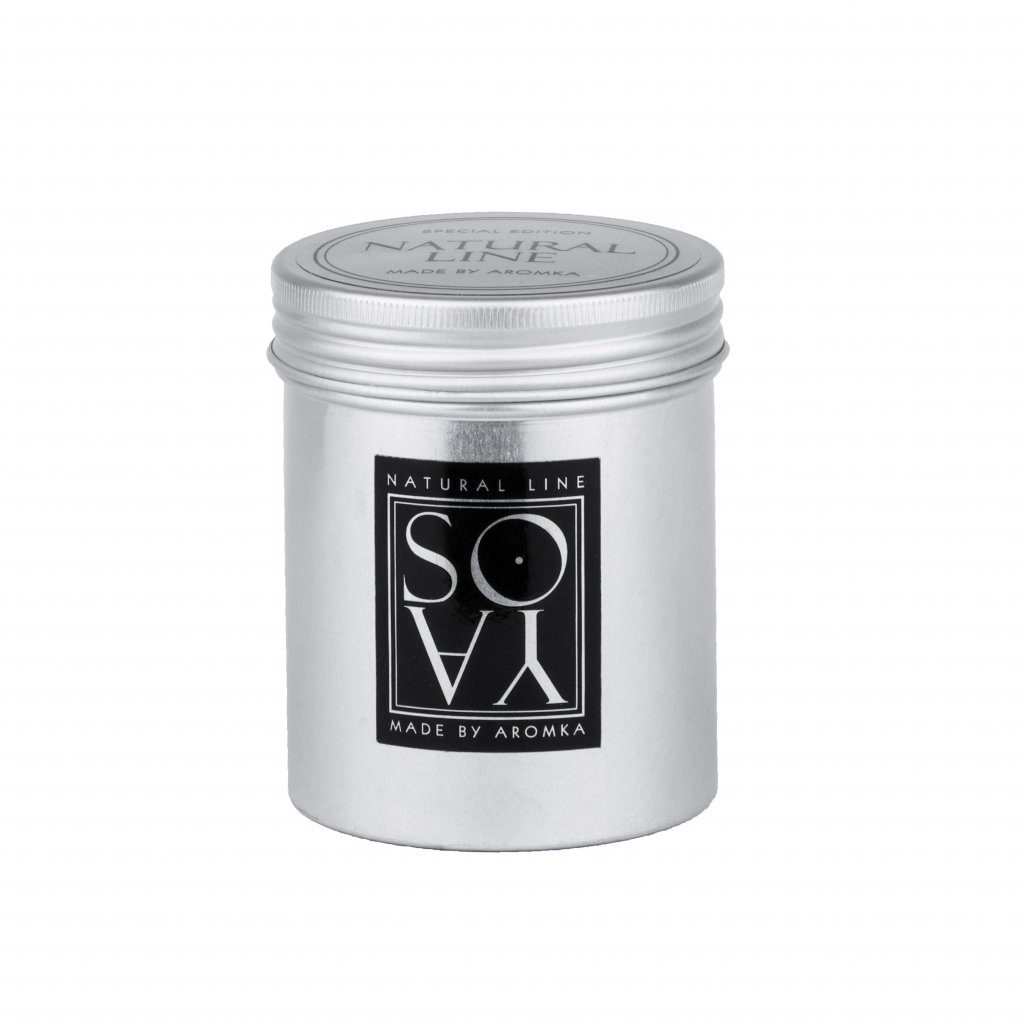 Přírodní vonná svíčka sójová - AROMKA - Plechovka s víkem, 80 ml Vůně: Brazilská Papaya