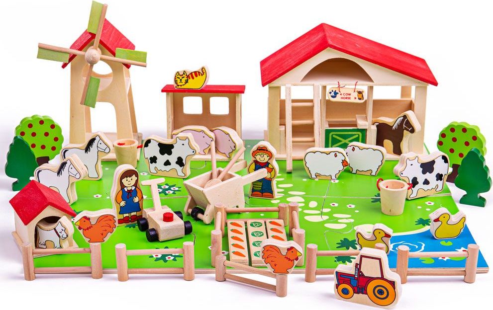 Bigjigs Toys Velká dřevěná farma