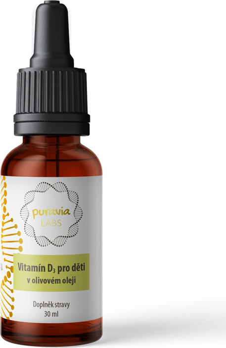 Puravia LABS Vitamín D3 pro děti v olivovém oleji, 30 ml