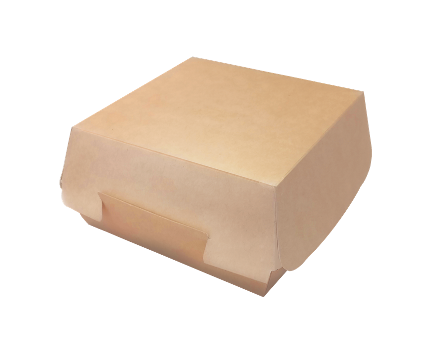 EcoPack Hamburger box / krabička EKO na hamburger 140x140x70 mm hnědý ideal pack® ba1/60 ks
