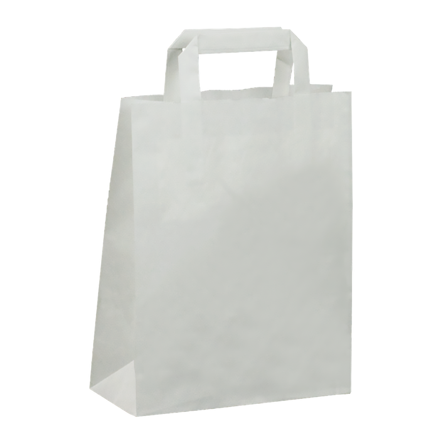 EcoPack Papírová taška s plochým uchem 220+100x280 mm bílá bal/25 ks