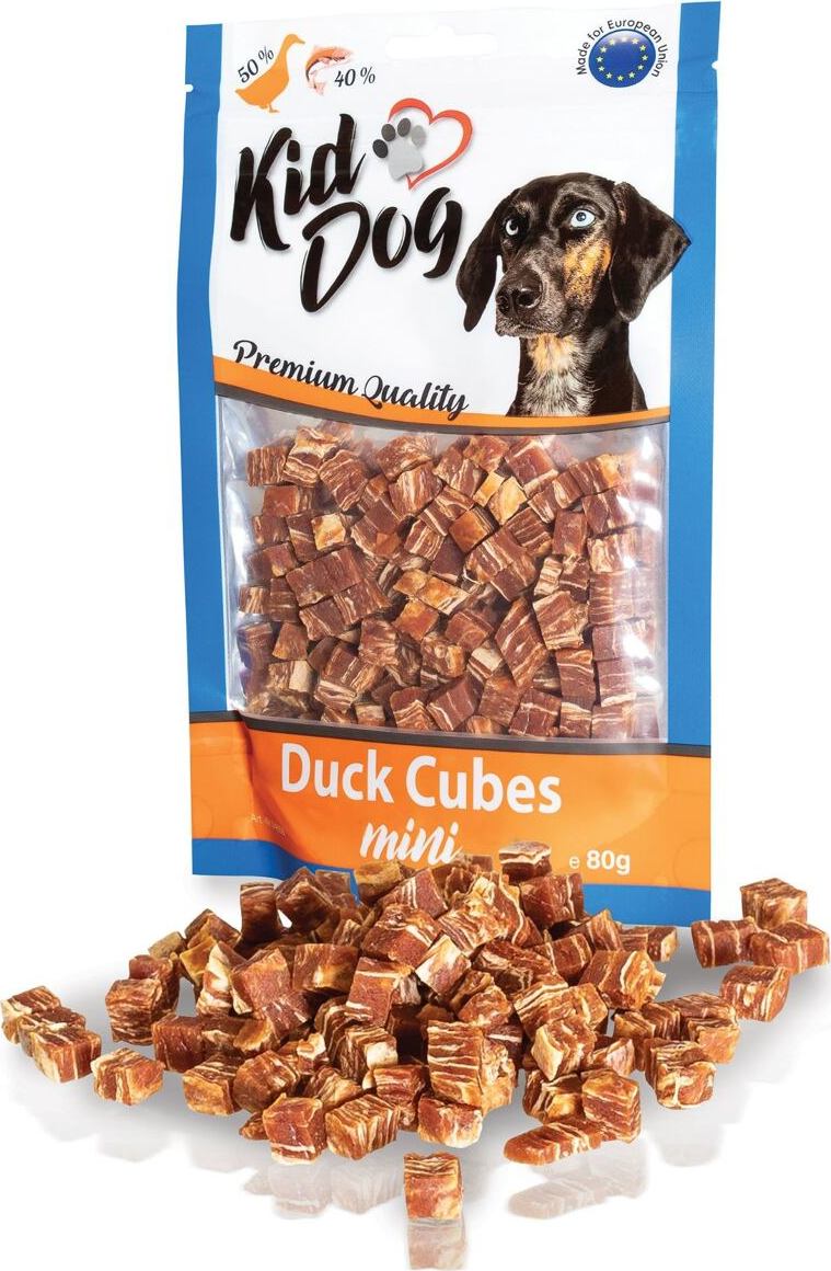 KIDDOG mini kostičky z kachního masíčka a tresky 80 g