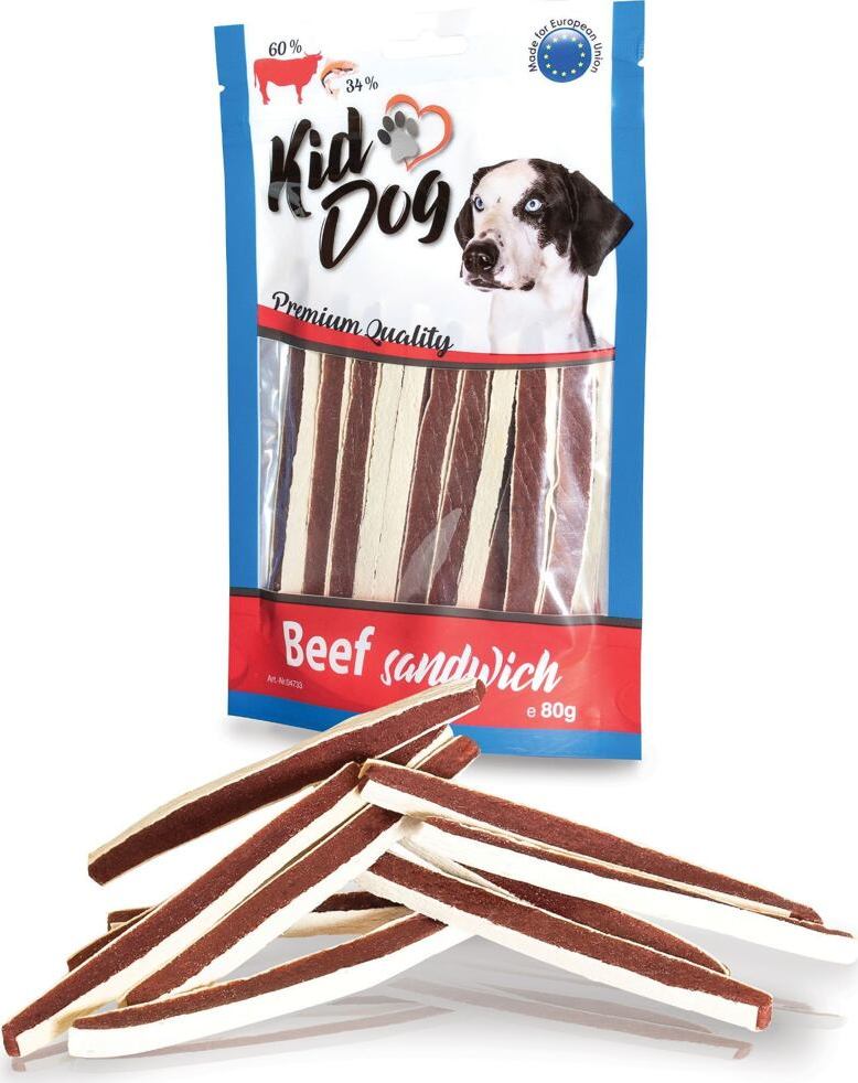 KIDDOG hovězí sendvič s treskou 80 g