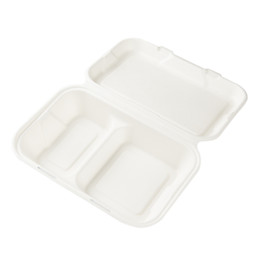 EcoPack Menu box z cukrové třtiny 251x166x47/63 mm 2-dílný 1000 ml bílý bal/50 ks Balení: 50