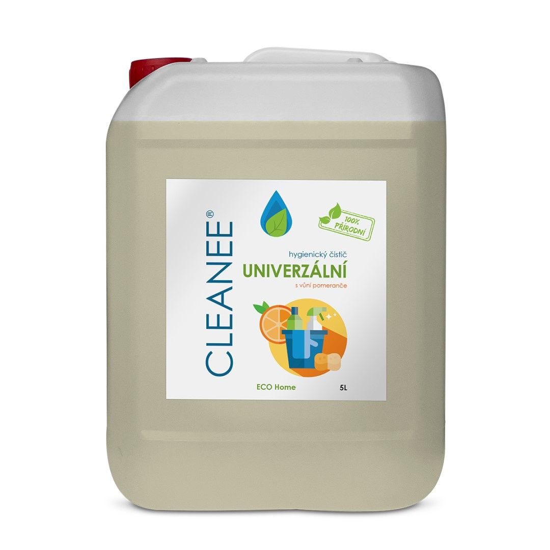 CLEANEE EKO přírodní hygienický čistič UNIVERZÁLNÍ s vůní POMERANČE 5L