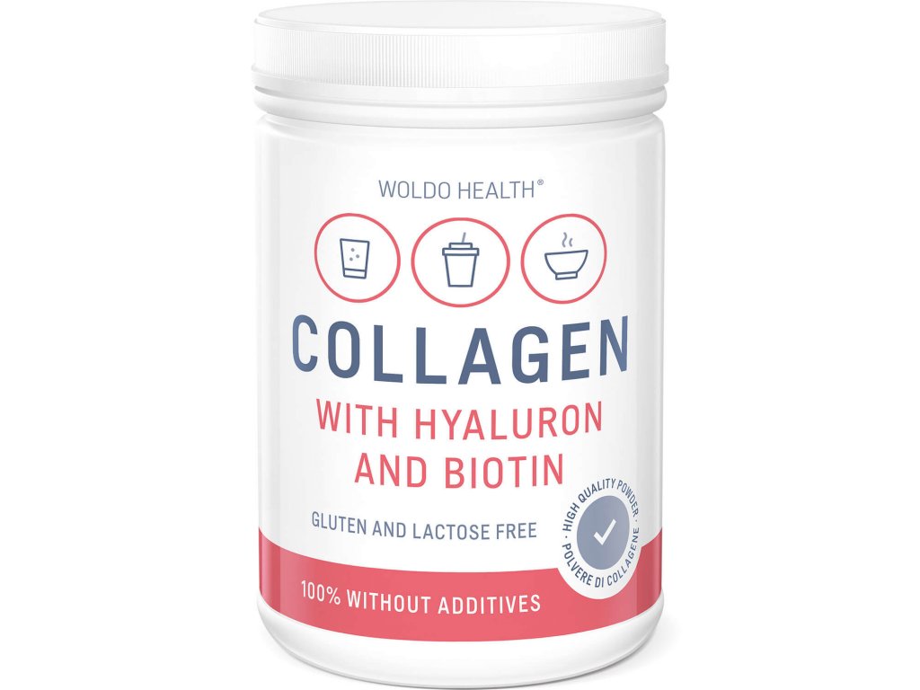 WoldoHealth® Kolagen s kyselinou hyaluronovou, 500g