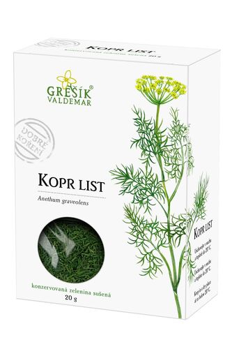 Valdemar Grešík - Natura s.r.o. Kopr list 20 g GREŠÍK Dobré koření