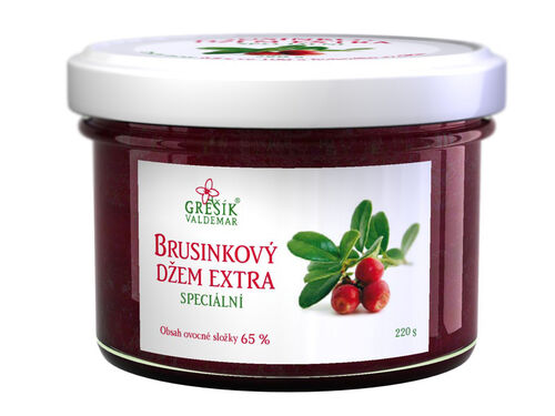Valdemar Grešík - Natura s.r.o. Grešík Džem Brusinkový extra Méně sladký 220 g