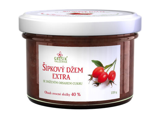 Valdemar Grešík - Natura s.r.o. Grešík Šípkový džem extra Se sníženým obsahem cukru 220 g