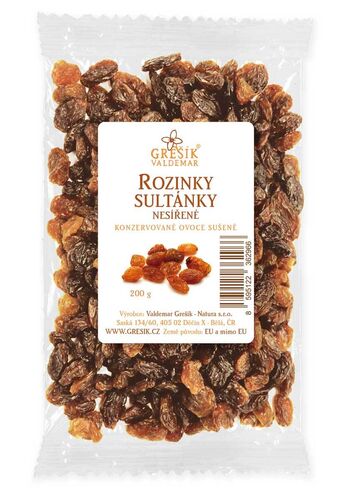 Valdemar Grešík - Natura s.r.o. Grešík Rozinky Sultánky 200 g