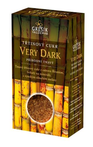 Valdemar Grešík - Natura s.r.o. Třtinový cukr přírodní tmavý Very Dark 300 g GREŠÍK
