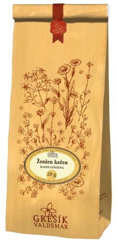 Valdemar Grešík - Natura s.r.o. Ženšen kořen řezaný 20 g GREŠÍK - S1
