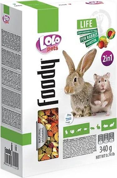 LOLO Foody 2v1 zeleninové a ovocné krmivo pro hlodavce 340 g