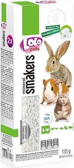 LOLO SMAKERS přírodní vápenná tyčinka pro hlodavce a králíky 135 g
