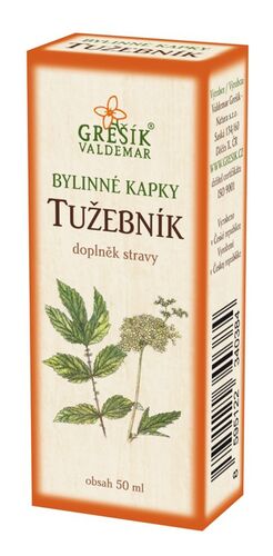 Valdemar Grešík - Natura s.r.o. Tužebník kapky 50 ml GREŠÍK-Z-40% líh, Bylinné kapky