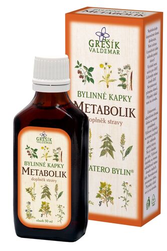 Valdemar Grešík - Natura s.r.o. Metabolik kapky 50 ml GREŠÍK-Z-40% líh, Devatero bylin kapky