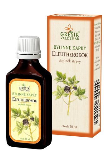 Valdemar Grešík - Natura s.r.o. Eleutherokok kapky 50 ml GREŠÍK-Z-40% líh, Bylinné kapky