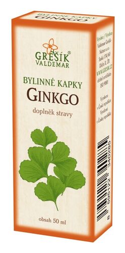 Valdemar Grešík - Natura s.r.o. Ginkgo kapky 50 ml GREŠÍK-Z-40% líh, Bylinné kapky