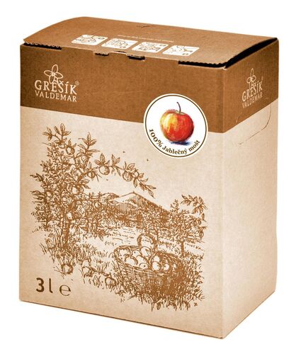 Valdemar Grešík - Natura s.r.o. Mošt Jablečný 100% 3 l GREŠÍK Ovocná šťáva (4 ks/kart)