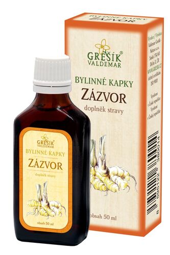 Valdemar Grešík - Natura s.r.o. Zázvor kapky 50 ml GREŠÍK-Z-35% líh, Bylinné kapky