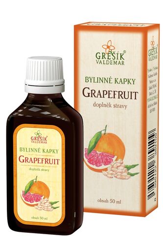Valdemar Grešík - Natura s.r.o. Grapefruit kapky 50 ml GREŠÍK-Z-35% líh, Bylinné kapky