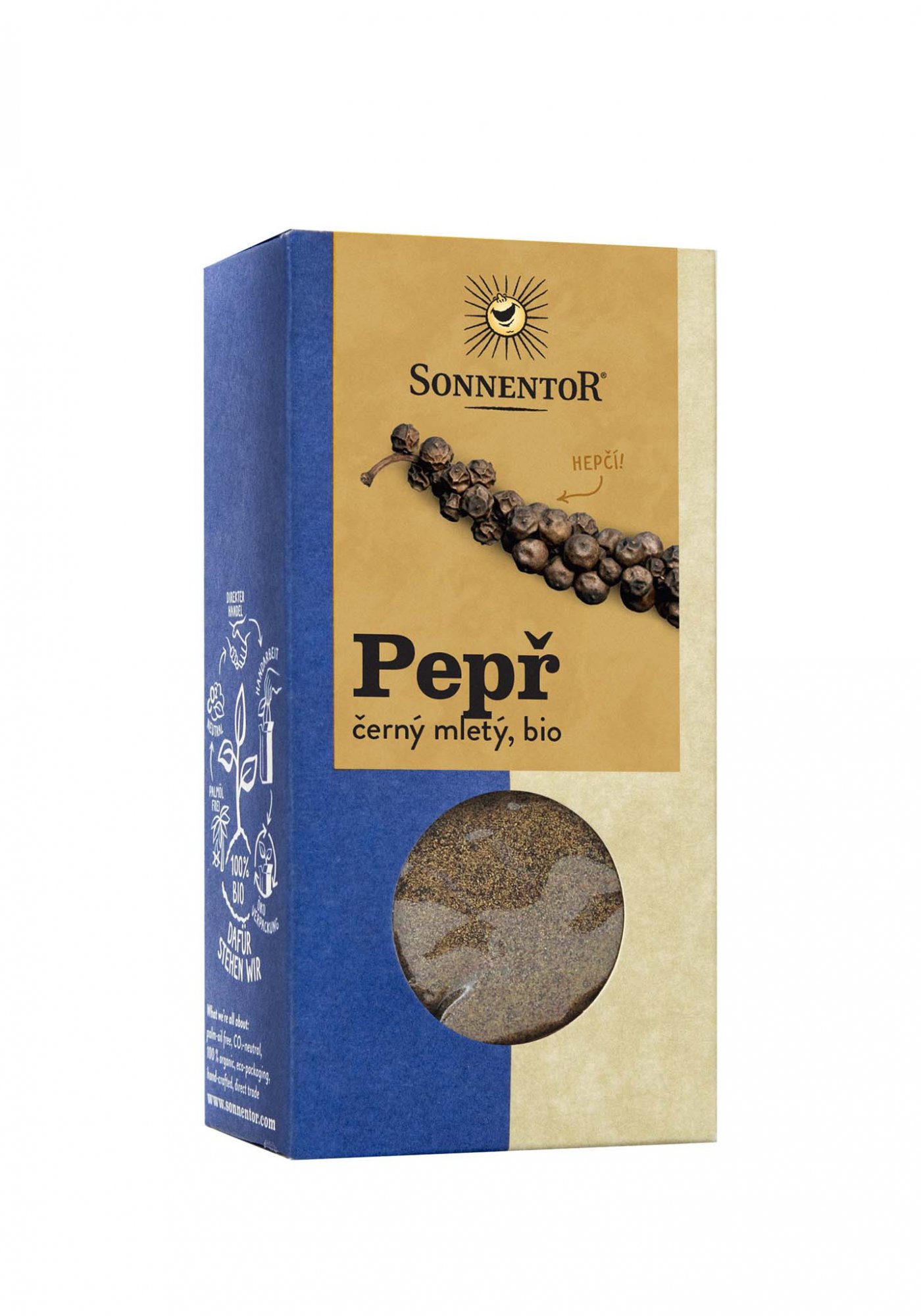Sonnentor Pepř černý bio, mletý 50g