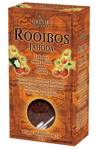 Valdemar Grešík - Natura s.r.o. Rooibos Jahoda 70 g krab. GREŠÍK Čaje 4 světadílů